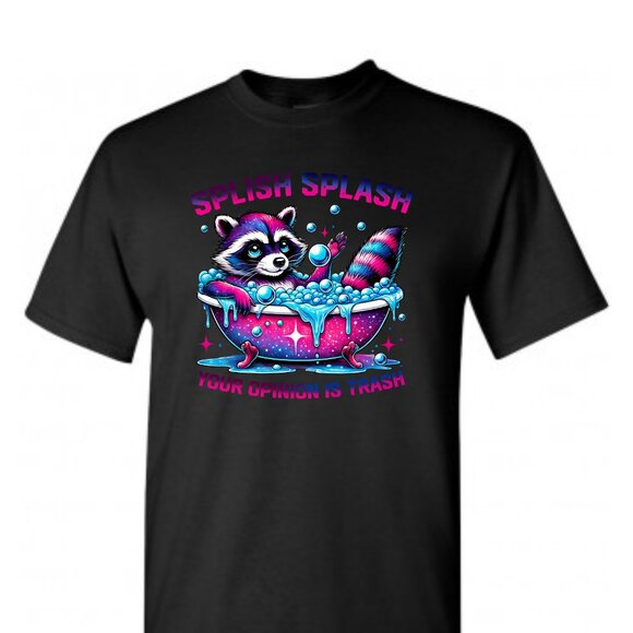Women's Raccoon Splish Splash Your Opinion Is Trash Tee - Picture 2 of 3